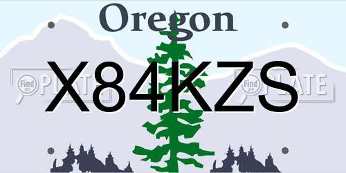 X84KZS Oregon License Plate