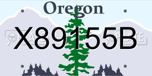 X89155B Oregon License Plate