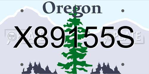 X89155S Oregon License Plate