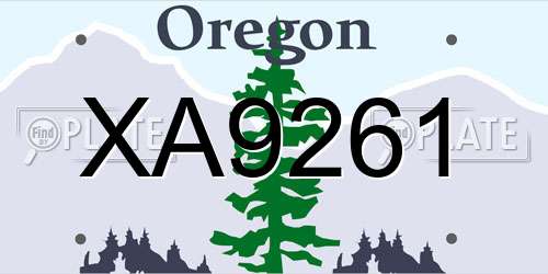 XA9261 Oregon License Plate