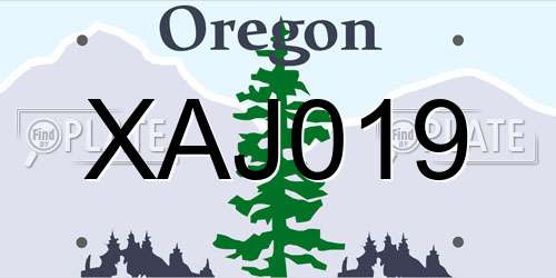 XAJ019 Oregon License Plate