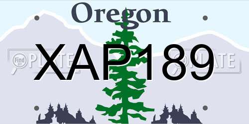 XAP189 Oregon License Plate