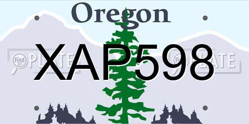 XAP598 Oregon License Plate