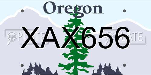 XAX656 Oregon License Plate