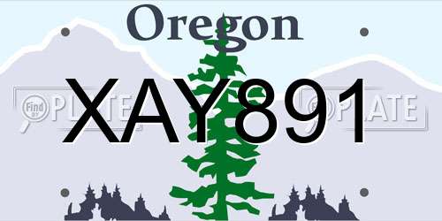 XAY891 Oregon License Plate