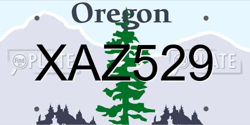 XAZ529 Oregon License Plate