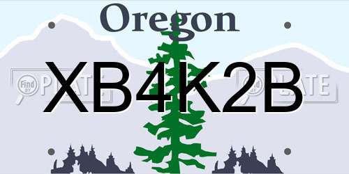 XB4K2B Oregon License Plate