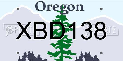 XBD138 Oregon License Plate