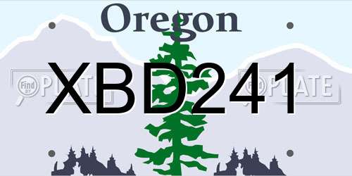 XBD241 Oregon License Plate