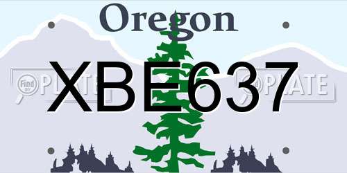 XBE637 Oregon License Plate