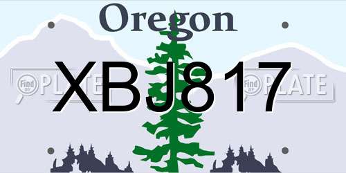 XBJ817 Oregon License Plate