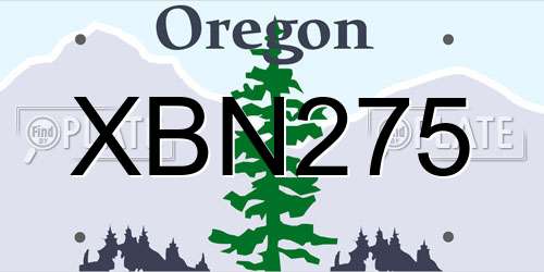XBN275 Oregon License Plate
