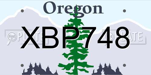 XBP748 Oregon License Plate