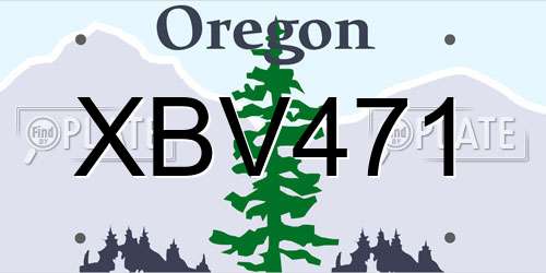 XBV471 Oregon License Plate