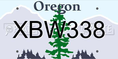 XBW338 Oregon License Plate