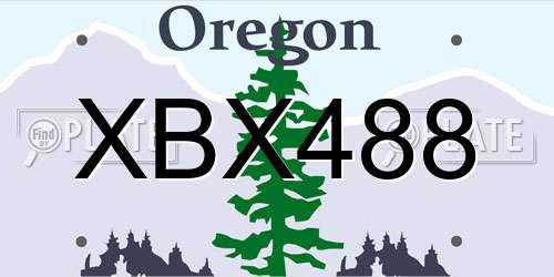 XBX488 Oregon License Plate
