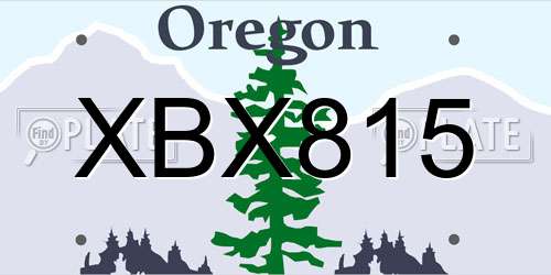 XBX815 Oregon License Plate