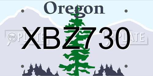 XBZ730 Oregon License Plate