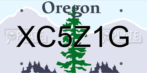 XC5Z1G Oregon License Plate