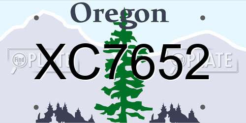 XC7652 Oregon License Plate