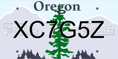 XC7G5Z Oregon License Plate