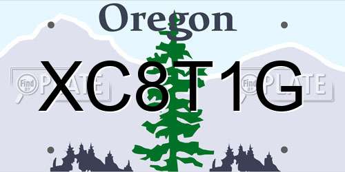 XC8T1G Oregon License Plate