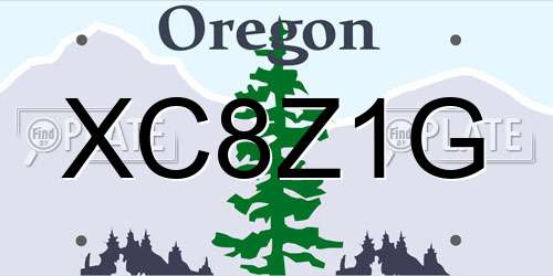 XC8Z1G Oregon License Plate