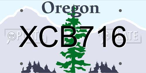 XCB716 Oregon License Plate