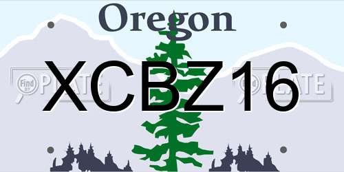 XCBZ16 Oregon License Plate