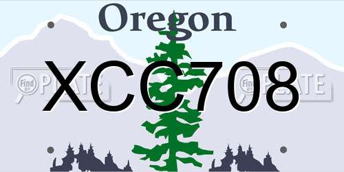 XCC708 Oregon License Plate