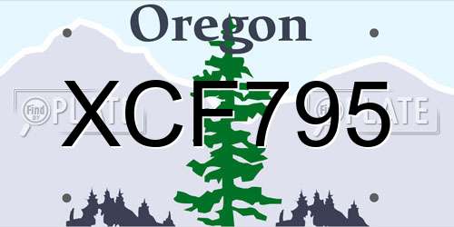 XCF795 Oregon License Plate