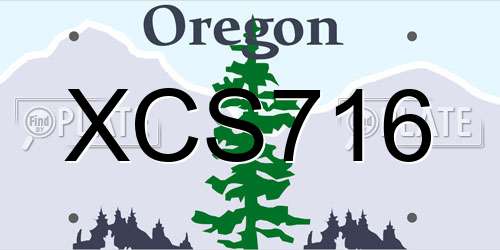 XCS716 Oregon License Plate