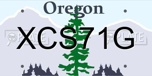 XCS71G Oregon License Plate