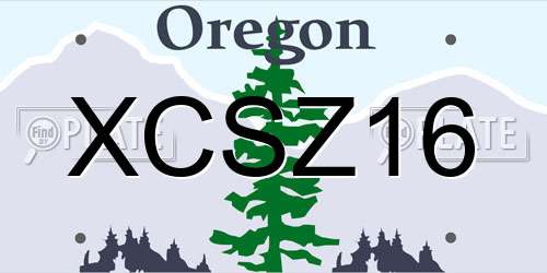XCSZ16 Oregon License Plate