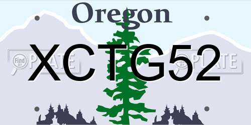 XCTG52 Oregon License Plate