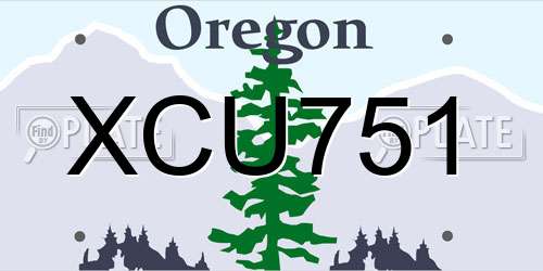 XCU751 Oregon License Plate