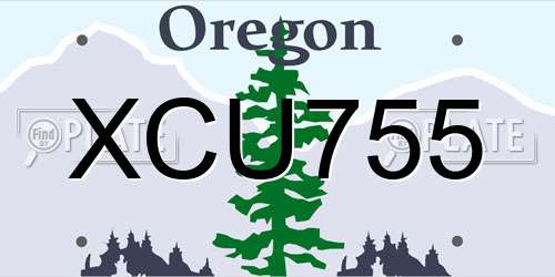 XCU755 Oregon License Plate
