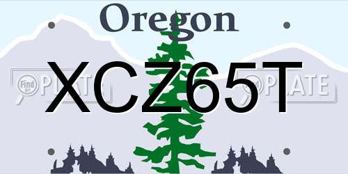 XCZ65T Oregon License Plate