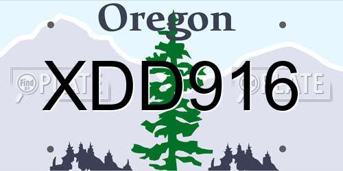 XDD916 Oregon License Plate