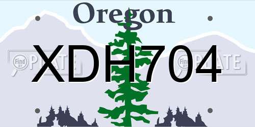 XDH704 Oregon License Plate