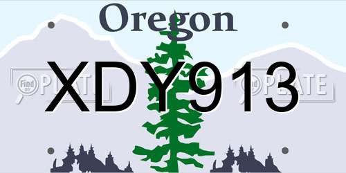 XDY913 Oregon License Plate