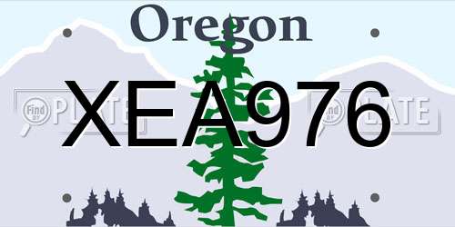 XEA976 Oregon License Plate