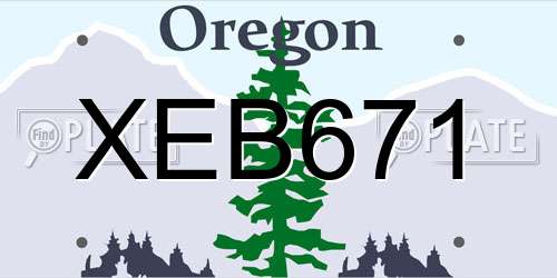 XEB671 Oregon License Plate