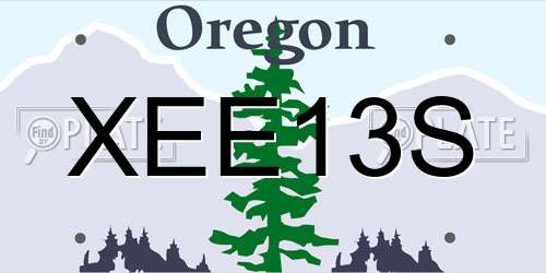 XEE13S Oregon License Plate