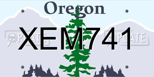 XEM741 Oregon License Plate