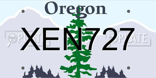 XEN727 Oregon License Plate