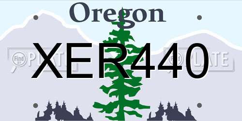 XER440 Oregon License Plate
