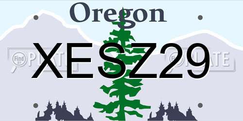 XESZ29 Oregon License Plate