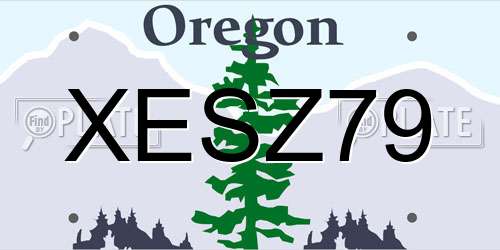 XESZ79 Oregon License Plate