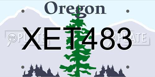 XET483 Oregon License Plate